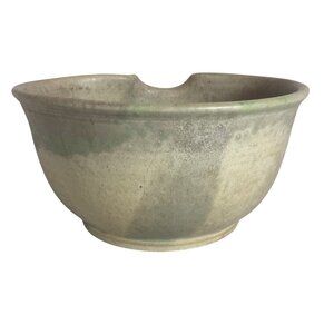 Artisan Made Pottery Mixing Bowl With Pour Spout Large 11W X 6D Signed